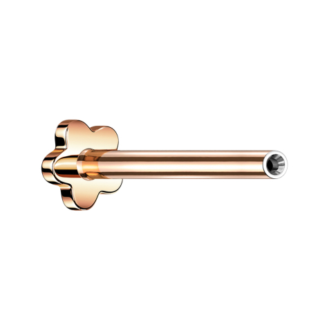 Barrette labret micro sans filetage Fleur or rose