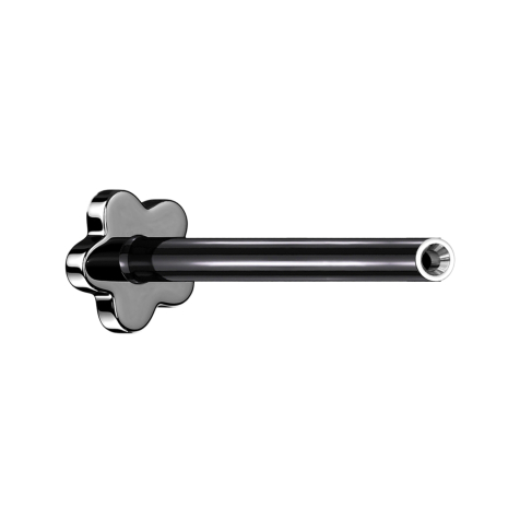 Barrette labiale micro sans filetage Fleur noire