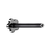 Barrette labiale micro sans filetage Fleur noire