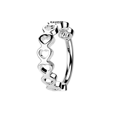 Micro Segmentring klappbar silber Herzen