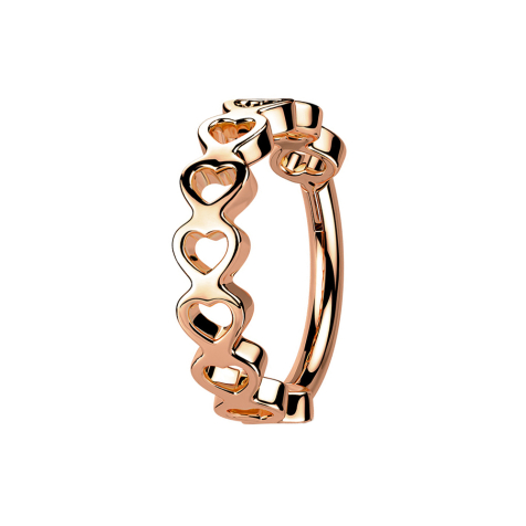 Micro Segmentring klappbar rosegold Herzen