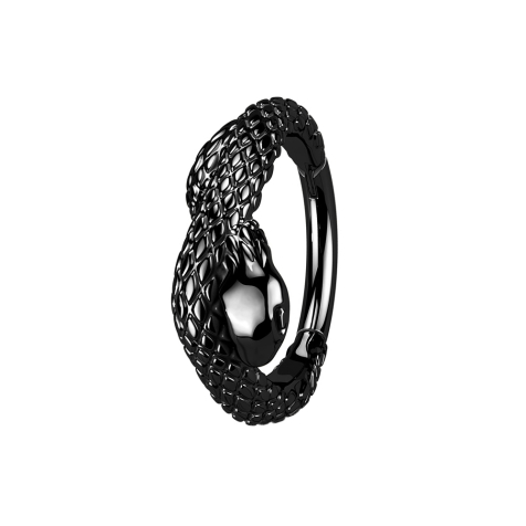 Micro anneau segment pliable noir serpent