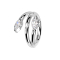 Micro segment ring hinged silver vine with crystal