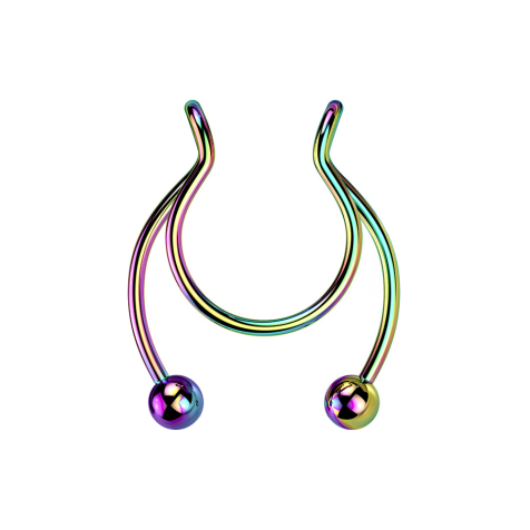 Faux clip coloré Circular Barbell avec deux boules