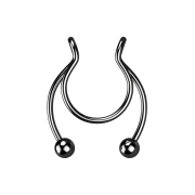 Faux clip noir Circular Barbell avec deux boules