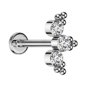 Micro Threadless Labret silber dreiecks Kugeln drei...