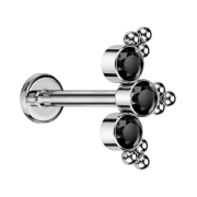 Micro Threadless Labret argento sfere triangolari tre...