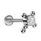 Micro Threadless Labret silver cross beads crystal silver