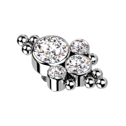 Ancre dermique argentée huit boules et quatre...