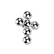 Dermal Anchor silber Kreuz Kugeln