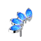 Threadless silber Fächer mit vier Opale blau