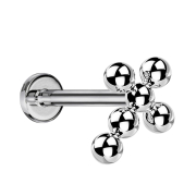 Micro Labret Internal Thread Silver Cross Balls