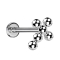 Micro Labret Internal Thread Silver Cross Balls