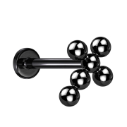 Micro Labret Internal Thread Black Cross Balls