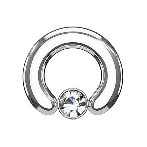 Closure ring silver disk crystal silver