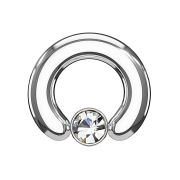 Closure ring silver disk crystal silver