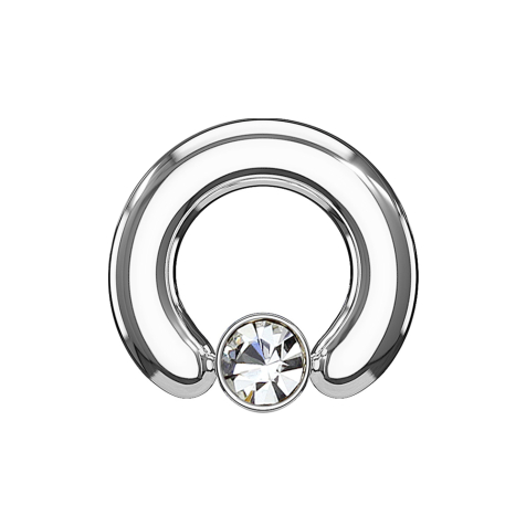 Anello di chiusura argento disco di cristallo argento