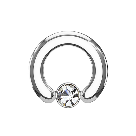 Anello di chiusura argento disco di cristallo argento