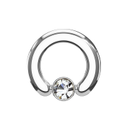 Closure Ring silber Scheibe Kristall silber