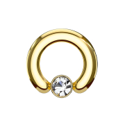 Closure Ring vergoldet Scheibe Kristall silber