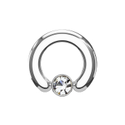Closure Ring silber Scheibe Kristall silber