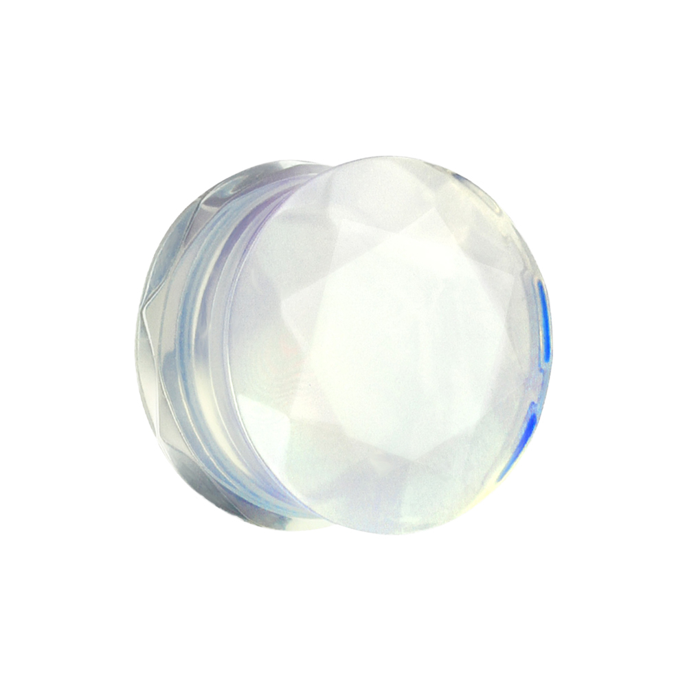 Piercing Nombril Pendentif En Opalite Avec Cristaux - Tige 1.6x10 Mm, Acier Chirurgical, Neuf