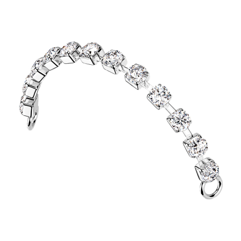 Catena di collegamento in argento con cristalli dargento