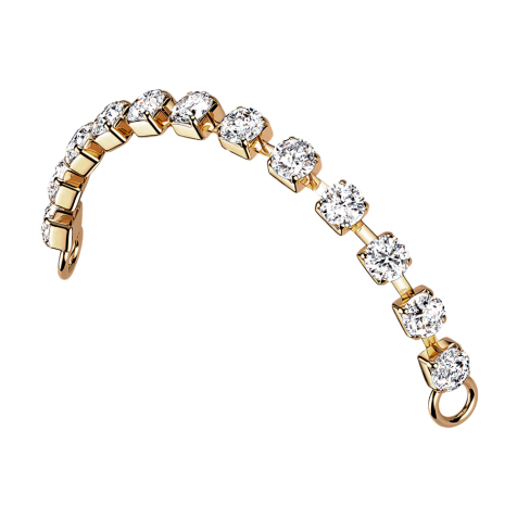 Chaîne de liaison rose doré avec cristaux argentés