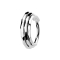 Anello micro segmentato pieghevole argento tre linee sfaccettate