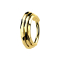 Micro bague segmentée pliable plaquée or trois lignes facettées