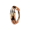 Micro segment ring, foldable, rose gold, three lines, faceted