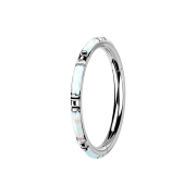Micro Segmentring klappbar silber seitlich mehrere Opal...