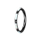 Micro segment ring, foldable, black, several white opal stripes on the side