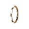 Micro segment ring, foldable, rose gold, several opal stripes on the side, white