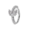 Micro Piercing Ring silber Kristalle und drei Ovale