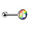 Barbell argenté avec boule et boule Playboy Bunny colorée