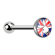 Barbell argent avec boule et bille Playboy Bunny...