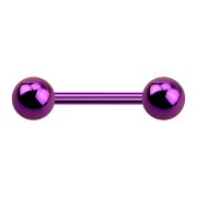Barbell filetage intérieur violet avec deux boules