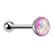 Barbell silver with ball and ball opal violet