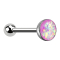Barbell argent avec boule et boule opale violette