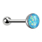Barbell argent avec boule et boule opale aqua