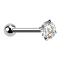 Barbell argent avec boule et cristal sertis dargent