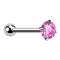 Barbell argent avec boule et cristal serti de rose
