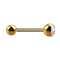 Barbell doré avec boule et boule de cristal multicolore