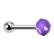 Barbell argent avec boule et cabochon violet serti