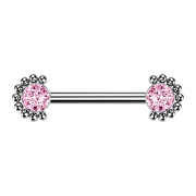 Barra senza filettatura argento con pallina frontale a...