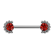 Barra senza filettatura argento con sfera frontale a...