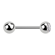 Micro Barbell internal thread silver with ball and ball...