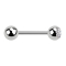 Micro Barbell filet intérieur argent avec boule et boule cristal argent