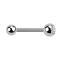 Barbell filetage intérieur argenté avec boule et boule cristal argenté